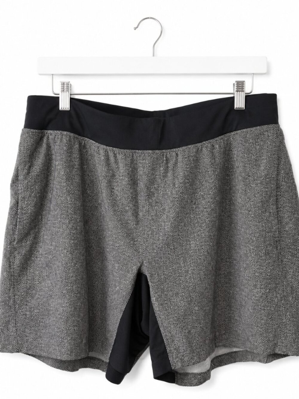 Lululemon Run Times Short Giant Herringbone Black White 7.5” Lined Shorts XXL